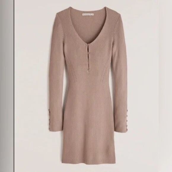✨Abercrombie Henley Sweater Dress✨ - Picture 1 of 5
